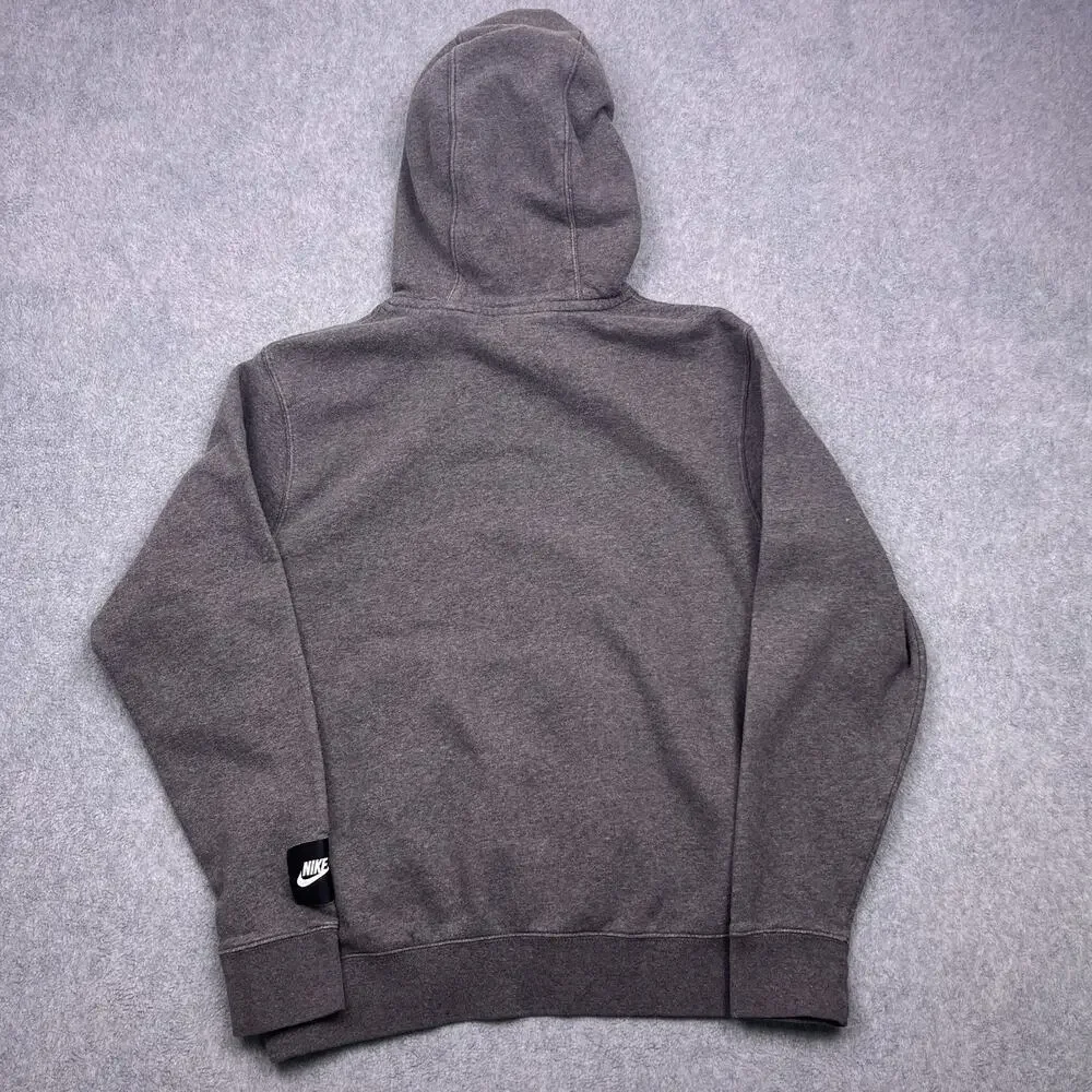 Nike Just Do It Hoodie Mens Small Gray Long Sleeve Drawstring Sweatshirt